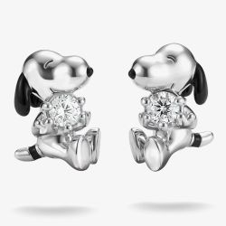 THOMAS SABO Silver & Cubic Zirconia Peanuts Snoopy Stud Earrings H2348-691-14