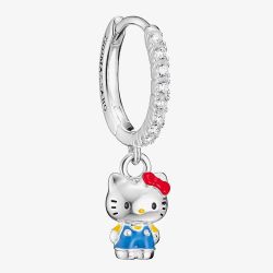 THOMAS SABO Hello Kitty Blue Charm & Cubic Zirconia Single Hoop Earring CR774-M06-7