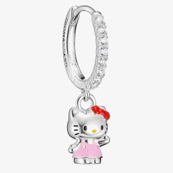 THOMAS SABO Hello Kitty Waving Charm & Cubic Zirconia Single Hoop Earring CR772-M06-7