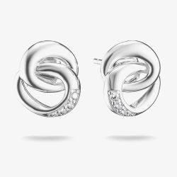 THOMAS SABO Together Sterling Silver Cubic Zirconia Intertwined Stud Earrings H2352-051-14