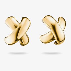 THOMAS SABO Classics 18ct Yellow Gold Plated Cross Stud Earrings H2358-M01-39