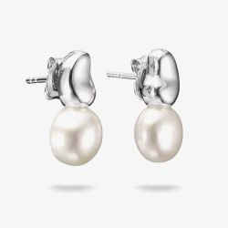 THOMAS SABO Bold Elegance Sterling Silver Freshwater Pearl Stud Earrings H2320-082-14