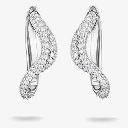 THOMAS SABO Fluid Elegance Sterling Silver Pave Cubic Zirconia Wave Earrings CR765-051-14