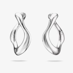 THOMAS SABO Sterling Silver Wave Hoop Earrings CR754-001-21