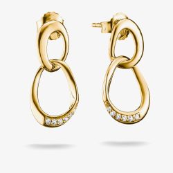 THOMAS SABO Together 18ct Yellow Gold Plated Cubic Zirconia Intertwined Earrings H2350-M01-14