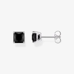 THOMAS SABO Sterling Silver Square Cut Black Onyx Stud Earrings H2174-024-11
