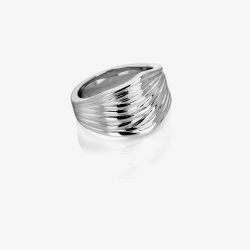 Ava & Sky Stainless Steel Verve Chunky Twisted Ribbon Ring ASR0006