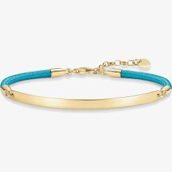 THOMAS SABO Gold Plated Love Bridge Blue Bracelet LBA0032-848-31