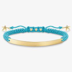 THOMAS SABO Ladies Blue Starfish Gold Plated Love Bridge Bracelet LBA0060-848-1-L19V