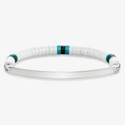 THOMAS SABO Silver Love Bridge White Agate Bead Bracelet LBA0093-885-14