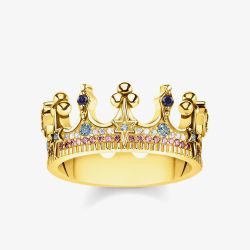 THOMAS SABO Gold Plated Crown Ring TR2224-959-7