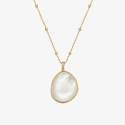 Hot Diamonds Calm 18ct Gold Plated Mother Of Pearl Diamond Pendant Necklace DP842