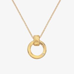 Hot Diamonds Spirit 18ct Gold Plated Diamond Open Circle Pendant Necklace DP847