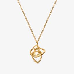 Hot Diamonds X Golden Edit Endless Gold Plated Diamond Interlocked Pendant Necklace DP1085