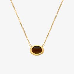 Hot Diamonds HDXGEM Oval Tigers Eye Necklace DN201
