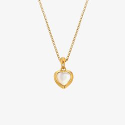 Hot Diamonds HD X Golden Edit Golden Edit Pearl Heart Pendant Necklace DP1000