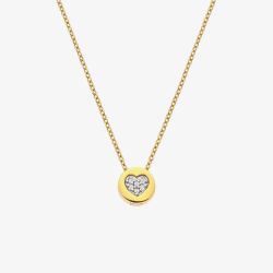Hot Diamonds Golden Edit White Topaz Heart Necklace DP918
