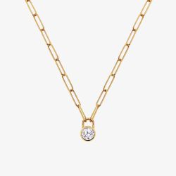 Hot Diamonds HD X GE Revolve 18ct Yellow Gold Plated White Topaz Necklace DN221