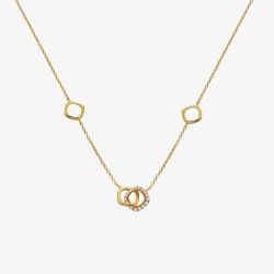 Hot Diamonds HD X GE Connected 18ct Gold Plated White Topaz Necklace DN223