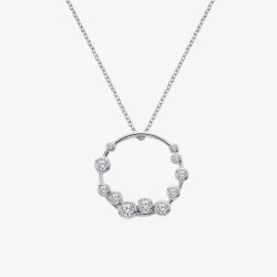 Hot Diamonds Silver Tender Wreath White Topaz Pendant Necklace DP1106