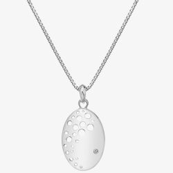 Hot Diamonds Silver Spritz Oval Necklace DP862