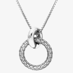 Hot Diamonds Woven Silver Open Circle Necklace DP866