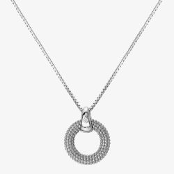 Hot Diamonds Forever Textured Circle Pendant Necklace DP899