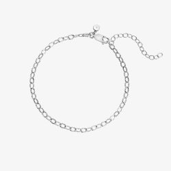 Hot Diamonds Sterling Silver Diamond Cut Oval Chain Bracelet DL701