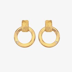 Hot Diamonds Spirit 18ct Gold Plated Diamond Dropper Stud Earrings DE677
