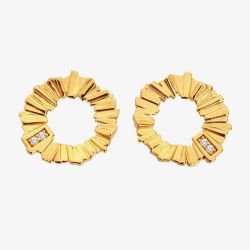 Hot Diamonds X Gold Edit Believe Gold Plated Diamond Open Circle Stud Earrings DE837