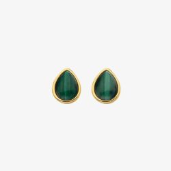 Hot Diamonds HD X Golden Edit Golden Edit Revive Malachite Stud Earrings DE754