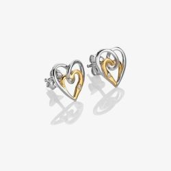 Hot Diamonds Two Tone Interwoven Heart Stud Earrings DE847