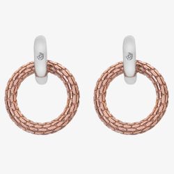 Hot Diamonds Woven Two Colour Open Circle Earrings DE692