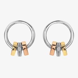Hot Diamonds Trio Three-Colour Barrel Earrings DE708