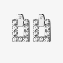 Hot Diamonds Echo White Topaz Diamond Rectangle Stud Earrings DE717
