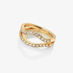 Hot Diamonds HD X Golden Edit Extravagance Large Double Ring DR223
