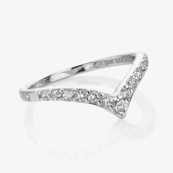 Hot Diamonds Lustre Sterling Silver White Topaz & Diamond Wishbone Ring DR315