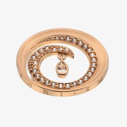 Hot Diamonds Emozioni Oceano Teardrop Rose Gold Plated 33mm Coin EC527