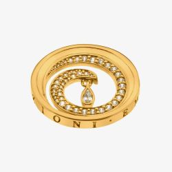 Hot Diamonds Emozioni Oceano Teardrop Gold Plated 25mm Coin EC562