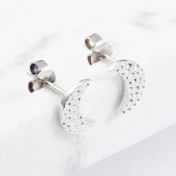 Rachel Galley Sterling Silver Moon Stud Earrings 3168896