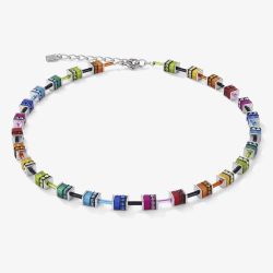 Coeur De Lion GeoCUBE Polaris &amp; Rhinestone Multicolour Crystal Necklace 4409/10-1500