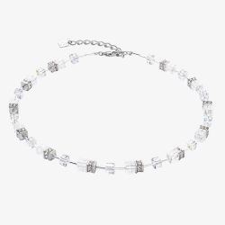Coeur De Lion Ladies GeoCUBE Iconic Nature White Crystal Necklace 3018/10-1417