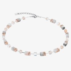 Coeur De Lion Ladies GeoCUBE Iconic Rose Gold Square Crystal Necklace 4017/10-0235