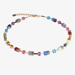 Coeur De Lion GeoCUBE Multicoloured Square Crystal Necklace 2838/10-1516