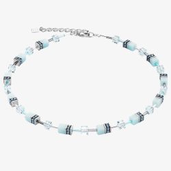 Coeur De Lion GeoCUBE Ice Blue Square Crystal Necklace 4020/10-2020