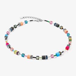 Coeur De Lion GeoCUBE Multi Coloured Multi Stone Necklace 2838/10-1568