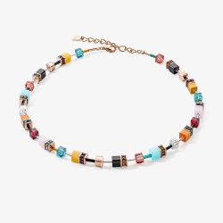 Coeur De Lion GeoCUBE Iconic Multi Stone Multi Colour Expressive Necklace 2838/10-1582