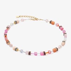 Coeur De Lion GeoCUBE Iconic Precious Rose & Orange Multi Stone Necklace 4905/10-1902