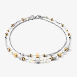 Coeur De Lion GeoCUBE Gold Silver 4 Way Necklace 5007/10-1617