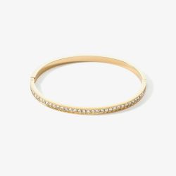 Coeur De Lion Gold Plated White Crystal Bangle 0127/33-1816